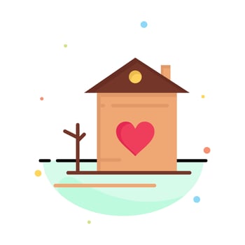 Home House Family Couple Hut Business Logo Template Flat Color vector