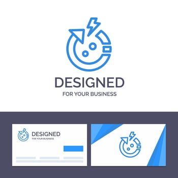 Creative Business Card and Logo template Arrow Power Save World Vector Illustration