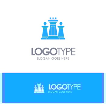Chess Computer Strategy Tactic Technology Blue Solid Logo with place for tagline vector