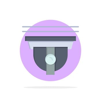 Camera Security Secure Cam Abstract Circle Background Flat color Icon vector