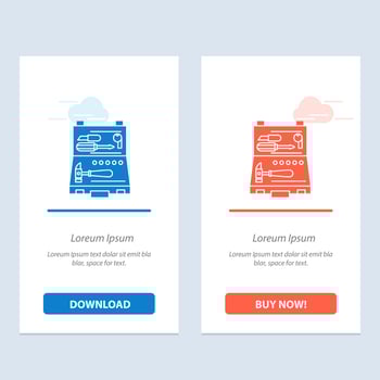 Tools Building Construction Repair Box  Blue and Red Download and Buy Now web Widget Card Template vector
