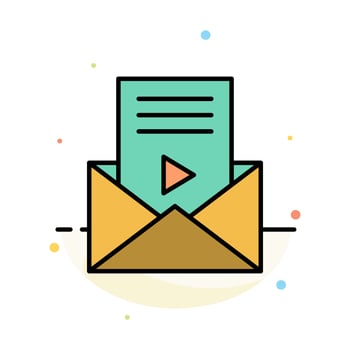 Mail Message Sms Video Player Abstract Flat Color Icon Template vector