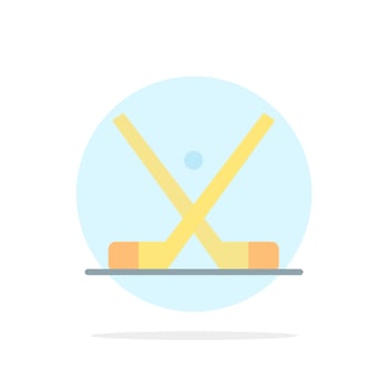 Emblem Hockey Ice Stick Sticks Abstract Circle Background Flat color Icon vector