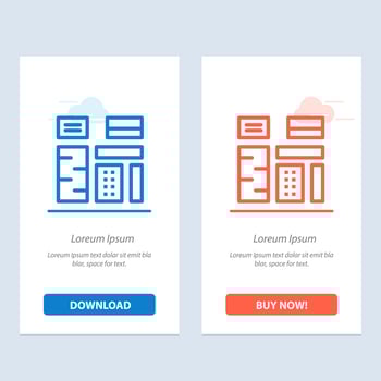 Advertising Content Feature Native Premium  Blue and Red Download and Buy Now web Widget Card Template vector