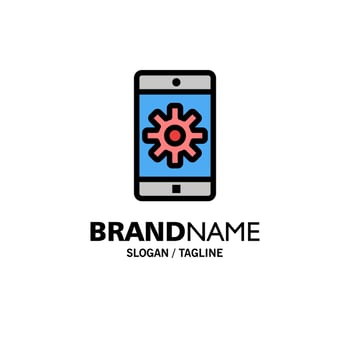 Application Mobile Mobile Application Setting Business Logo Template Flat Color vector