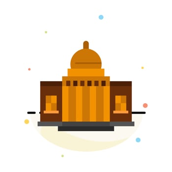 Whitehouse America White House Architecture Building Place Abstract Flat Color Icon Template vector