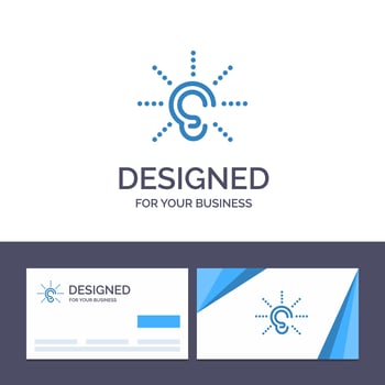 Creative Business Card and Logo template Awareness Ear Hear Hearing Listen Vector Illustration