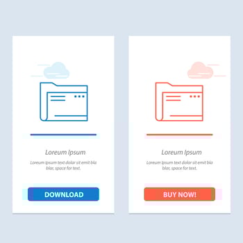 Folder Archive Computer Document Empty File Storage  Blue and Red Download and Buy Now web Widget Card Template vector