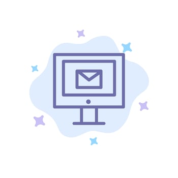 Computer Mail Chat Service Blue Icon on Abstract Cloud Background vector