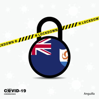Anguilla Lock DOwn Lock Coronavirus pandemic awareness Template COVID19 Lock Down Design vector