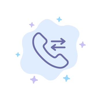 Answer Call Contact us Blue Icon on Abstract Cloud Background vector