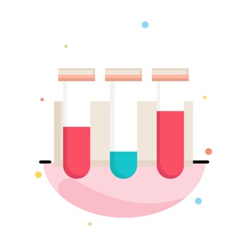 Test Tube Science laboratory blood Flat Color Icon Vector