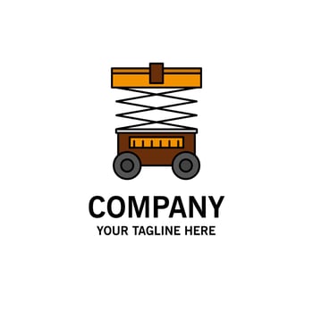 Lift Forklift Warehouse Lifter  Business Logo Template Flat Color vector