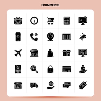 Solid 25 Ecommerce Icon set Vector Glyph Style Design Black Icons Set Web and Mobile Business ideas design Vector Illustration