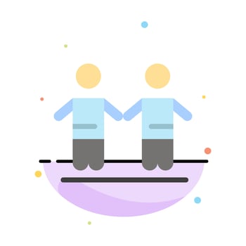 Best Friends Friendship Group Abstract Flat Color Icon Template vector