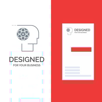 Crew Film Job Movie Personnel Grey Logo Design and Business Card Template vector