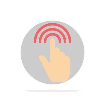 Finger Gestures Hand Interface Tap Abstract Circle Background Flat color Icon vector