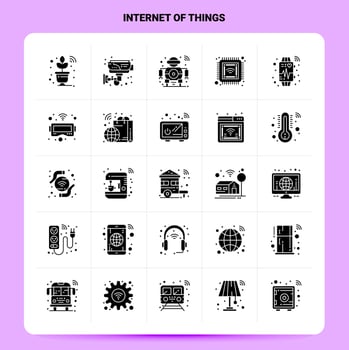 Solid 25 Internet Of Things Icon set Vector Glyph Style Design Black Icons Set Web and Mobile Business ideas design Vector Illustration