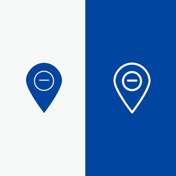 Location Map Marker Pin Line and Glyph Solid icon Blue banner Line and Glyph Solid icon Blue banner vector