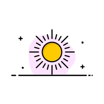 Sun Sunrise Sunset  Business Flat Line Filled Icon Vector Banner Template