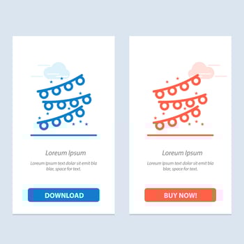 Buntings Party Decoration Party Bulb  Blue and Red Download and Buy Now web Widget Card Template vector