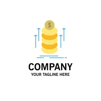 Money Bundle Transfer Coins Business Logo Template Flat Color vector