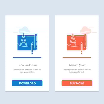 Blueprint Architecture Blueprint Construction Paper Plan  Blue and Red Download and Buy Now web Widget Card Template vector