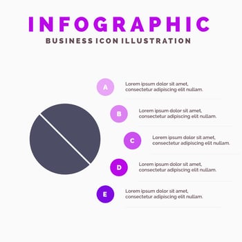 Cancel Forbidden No Prohibited Solid Icon Infographics 5 Steps Presentation Background vector