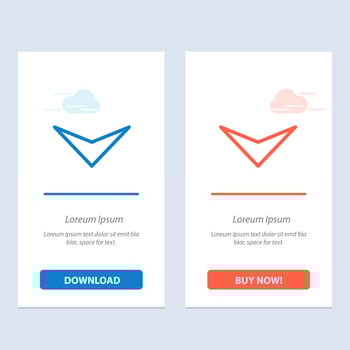 Arrow Down Next  Blue and Red Download and Buy Now web Widget Card Template vector