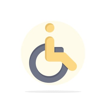 Wheelchair Bicycle Movement Walk Abstract Circle Background Flat color Icon vector