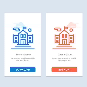 School Flag Education  Blue and Red Download and Buy Now web Widget Card Template vector