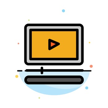 Video Player Audio Mp3 Mp4 Abstract Flat Color Icon Template vector