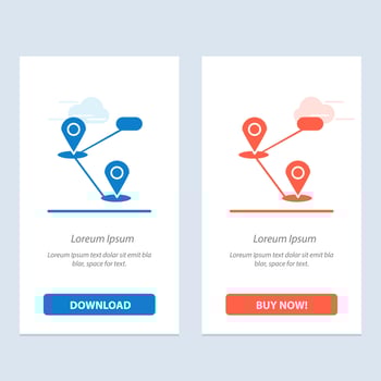 Gps Location Map  Blue and Red Download and Buy Now web Widget Card Template vector
