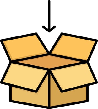 Box Arrow Shipping Education  Flat Color Icon Vector icon banner Template