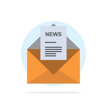 News Email Business Corresponding Letter Abstract Circle Background Flat color Icon vector