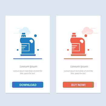 Clean Cleaning Drain Fluid Household  Blue and Red Download and Buy Now web Widget Card Template vector