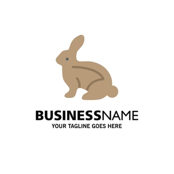 Bunny Easter Easter Bunny Rabbit Business Logo Template Flat Color vector