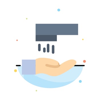Hand Wash Wash Cleaning Abstract Flat Color Icon Template vector