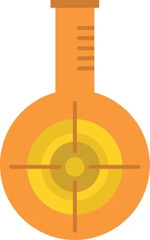 Chemical Flask Reaction Lab Target  Flat Color Icon Vector icon banner Template