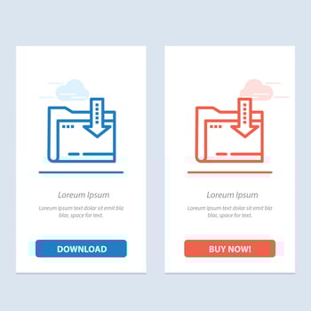 Folder Download Computing Arrow  Blue and Red Download and Buy Now web Widget Card Template vector