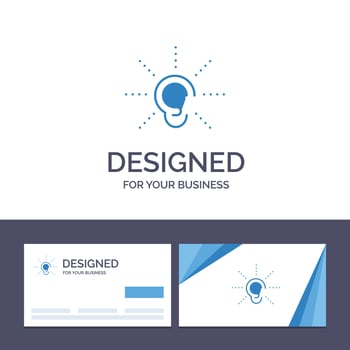 Creative Business Card and Logo template Awareness Ear Hear Hearing Listen Vector Illustration