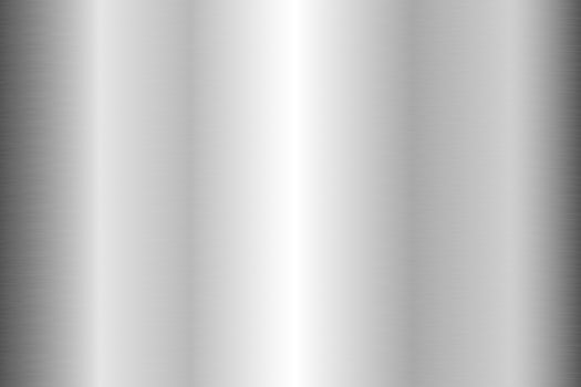 Silver foil background. Metal textured shiny gradient. Stainless glossy surface with reflection. Realistic chrome backdrop. Vector illustration.