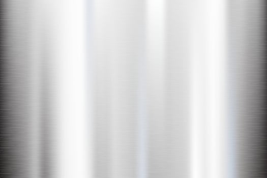 Silver foil background. Metal textured shiny gradient. Stainless glossy surface with reflection. Realistic chrome backdrop. Vector illustration.