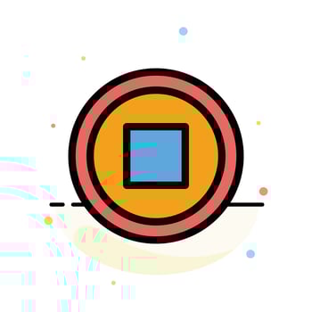 Basic Interface User Abstract Flat Color Icon Template vector