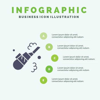 Cleaner Cleaning Vacuum Pipe Solid Icon Infographics 5 Steps Presentation Background vector
