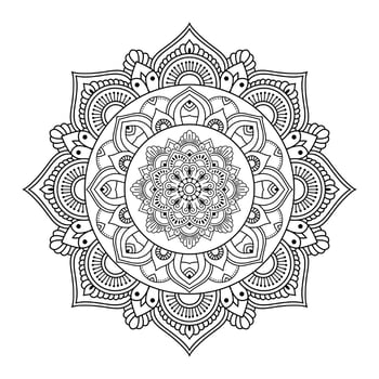 Mandala, Mandala pattern Stencil doodles, Round ornament patterns for Henna, Mehndi, Tattoo, Coloring book page vector