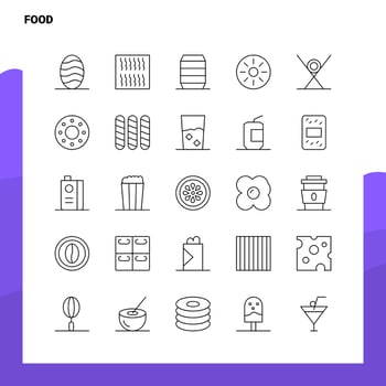 Set of Food Line Icon set 25 Icons Vector Minimalism Style Design Black Icons Set Linear pictogram pack