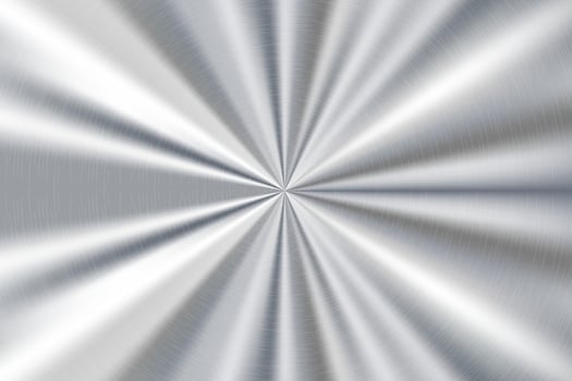 Technology metal background with scratches. Brushed radial texture of silver alloy. Chrome circle disc. Vector stainless illustration