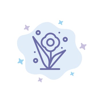 Flower Plant Rose Spring Blue Icon on Abstract Cloud Background vector