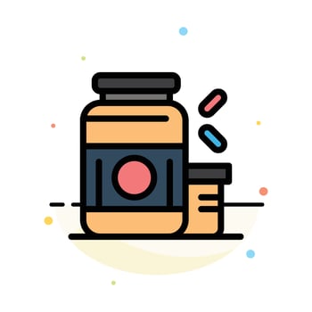Bodybuilding Gainer Protein Sports Supplement Abstract Flat Color Icon Template vector